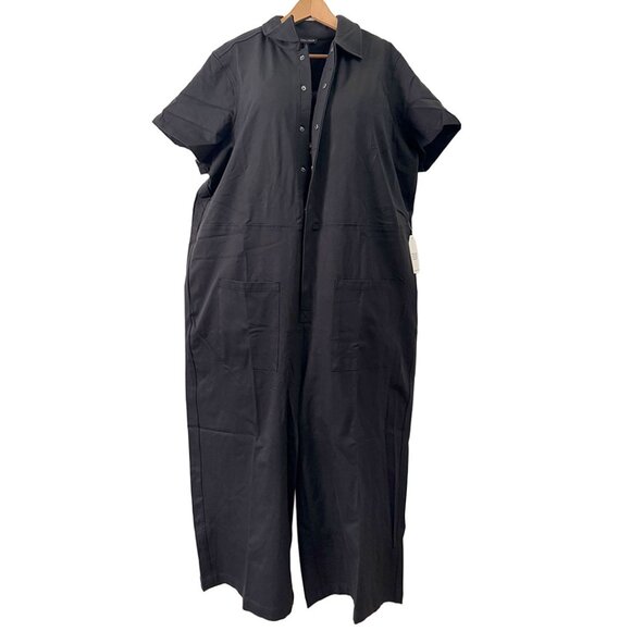 Universal Standard Kate Jumpsuit, Black Stretch Twill (22-24) New! SUPER DEAL! - Picture 2 of 11